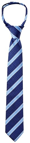 Falzqq Kids Tie Boys Tie Pre-Tied Stripe Neckties for School Uniforms Graduation Wedding, Blue
