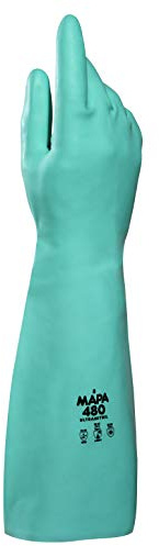 MAPAUltranitrile - Guantes de nitrilo (talla 7, 2 unidades), color verde