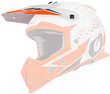 O'NEAL | Motocross-Helm-Ersatzteile | Enduro Motorrad | Ersatzschirm 5SRS Helm Trace | Spare Visor 5SRS Trace Helmet | Weiß Orange | One Size