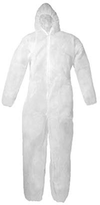 Einweg-Overall mit Kapuze, Universalgröße, weiß, XL