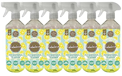 Fabulosa Antibacterial Disinfectant Spray, All Purpose Multi Surface Cleaner, 500ml, 6 pack, Lemon Sherbet