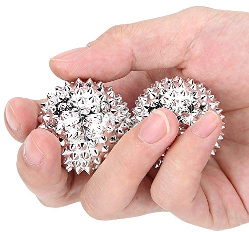 Health Magnetic Massage Ball Hand Acupuncture Ball Palm Massager Yoga Ball Hand Physical Therapy Good for Body Blood Circulation Relief Pressure for Parents Health Care, 1 Pair