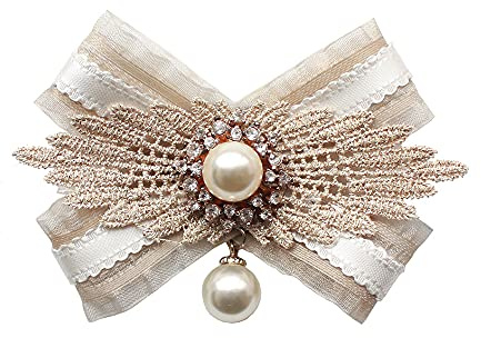 KABELIFE Schleifenbrosche Strass Spitze Broschen Vintage Broschennadeln Damen Bekleidungs Zubehör Hochzeiten Bankette Geschenk