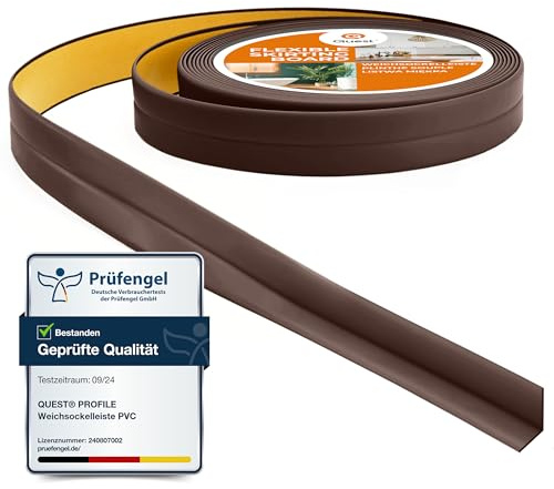 Quest Tätningslist PVC mjuk självhäftande 10x10mm – mörkbrun, 5 m