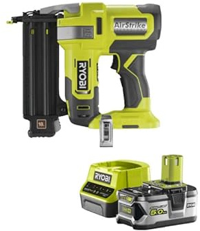 Pack RYOBI Cloueur d'assemblage air comprimé 18V One+ R18GN18-0 - 1 Batterie 5.0Ah - 1 Chargeur rapide RC18120-150