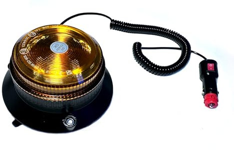 MelTruck® LED Rundumleuchte 4 Blitzmuster 9-80V ECE R65 R10 E9 Magnet für PKW LKW Traktor