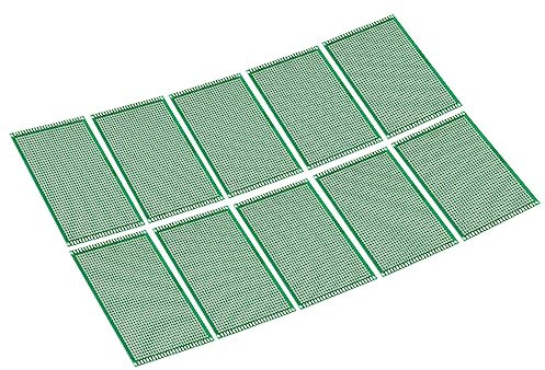 PATIKIL 4.7 x 3.1 PCB Board Circuit, 10 Pcs Prototype Perfboard Solder Boards for DIY Soldering and Electronic Project Circuit Boards Solderable Breadboard, Green