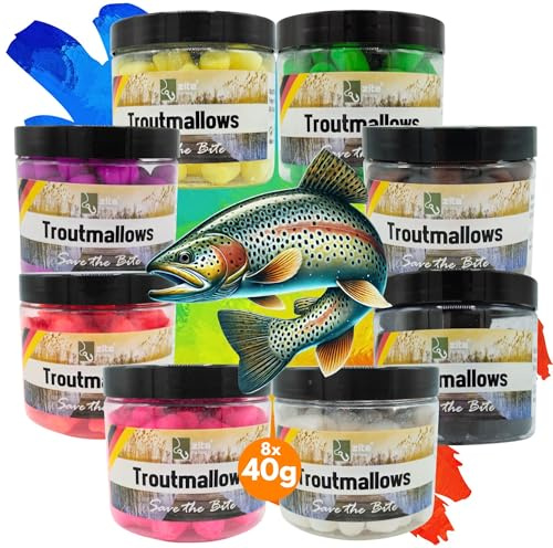 Zite Fishing Trout Mallows Forellenköder - Hochfängiger Forellenteig | auftreibend - Troutmallows Starke Aromen & Leuchtende Farben 40g Dose Forellen Köder