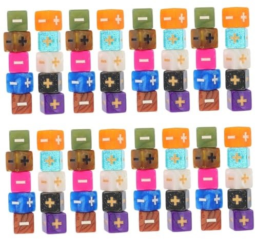 HOMSFOU 80 STK Arith Metis Che Würfel Würfelspielzeug 10 Rahmenwürfel Geschichte Würfel Minus-pluszeichen-würfel 10-seitiger Würfel Mini-würfel Fudge-würfel Cosplay Kind Requisiten Acryl
