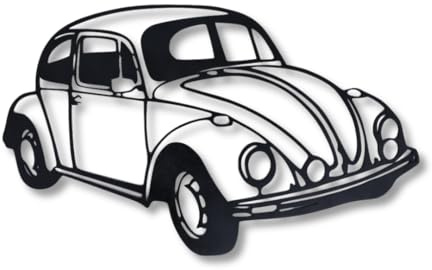 Laserfactory Austria Kultige Oldtimer-Silhouette: Wandbild aus Metall - für echt Käfer Fans