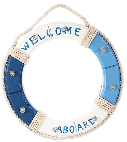 ABOOFAN Schwimmring Ornament Dekoration Rettungsring Rettungsring Hängender Holz LED Ornament Nautischer