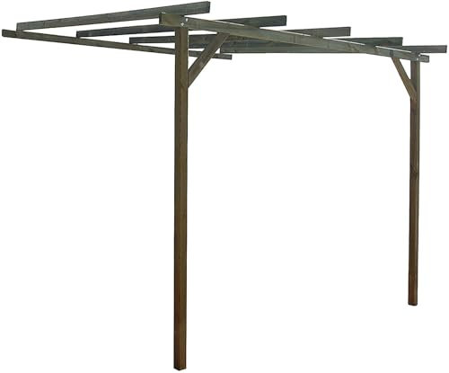 Pérgola Adosada de Madera Gama Kai de VidaHuerto: Donde Elegancia y Naturaleza Se Unen (Madera DE Pino, 240X240X240/270 cm)