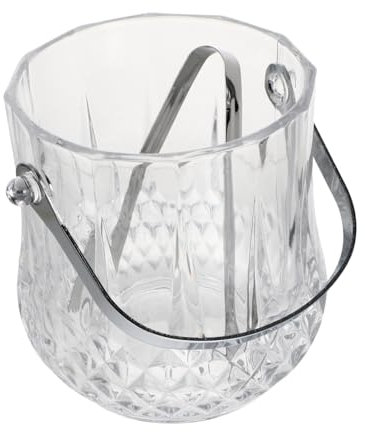 Cabilock tragbarer Eiskübel aus Glas Weinkühler Eiswürfelhalter Weinkübel Lagerfass klarer Eiskübel eiswürfelaufbewahrer eiswürfelbox kühlwürfel für getränke transparenter Eimer Grifffass