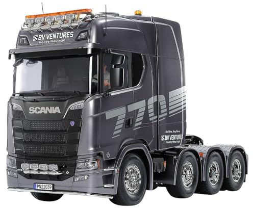 Tamiya 56376 1:14 RC Scania 8x4/4 Gun Metal Lackiert - Bausatz zum Zusammenbauen, RC Truck, fernsteuerbarer, Lastwagen, LKW, Konstruktionsspielzeug, Modellbau, Basteln