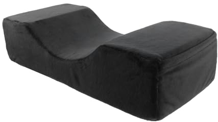 Wimpernverlängerungskissen aus Flanela, Schwarz, Ergonomisch | U Förmige Mulde, für Schulter und Nacken, Salongebrauch, Orthopädisches Design