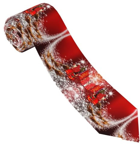 ESNAIUVCD Herrenkrawatte mit weihnachtlichem magischem Druck, bedruckte Krawatte, formelle Party, Hochzeit, Geschenk, Krawatten für Männer, Schwarz , Einheitsgröße