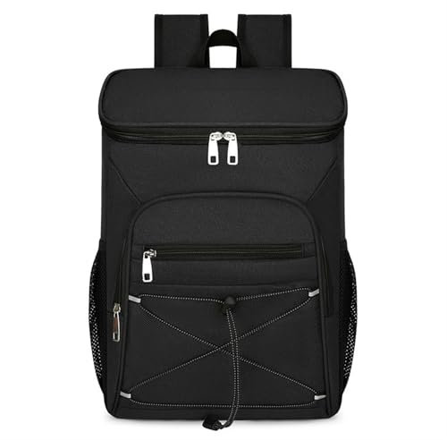 Kühlrucksack, Kühlrucksack isoliert wasserdicht, Campingrucksack, Lunchtasche Herren und Damen isoliert – Rucksack mit Kühlfach, Picknickkorb, Rucksack, auslaufsicher(Schwarz)