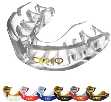 OPRO Mundschutz - Gold-Level Zahnschutz für Boxen, Kampfsport, MMA, Erwachsene & Kinder - Selbstanpassende Schiene für Hockey, Kickboxen, Rugby - Premium Passform - Mit zahnärztlicher Garantie