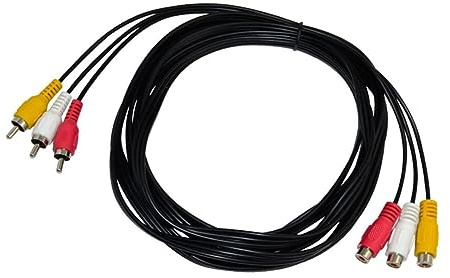 CAXUSD 3m 3 Male to Female Audio Video Splitter Adapter Cable for Dvd Players and Amplifiers, 3-pin Audio Line Extension Cord for Home Entertainment Systems