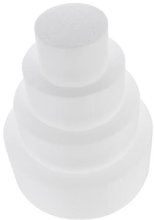 DIYEAH Molde De Espuma Para Tartas Diy 4 Piezas (10, 8, 6, 4 Pulgadas) Poliestireno Blanco Modelado Pastel Artesanal Manualidades Fiestas Cumpleaños