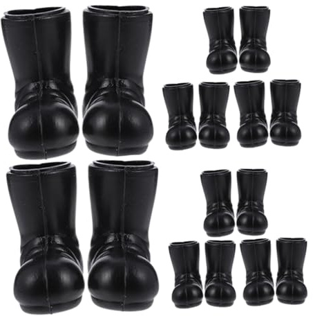 HANABASS 8pairs Plastic Mini Santa Claus Shoes Christmas Boots Model Dollhouse Accessories Xmas Miniature Shoes for Christmas Decorations in Doll House Scene