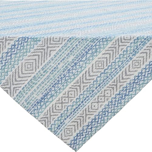 Erwin Müller Mitteldecke Jacquard Ethno-Muster blau-grau Größe 85x85 cm - strapazierfähig und formbeständig, besonders langlebig, bügelfrei