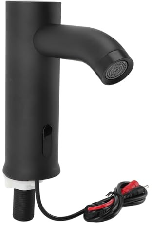 HUSHUI Automatic Motion Sensor Faucet, Touchless Sink Faucet with Infrared Sensor for Bathroom Kitchen Commercial, Stainless Steel Black