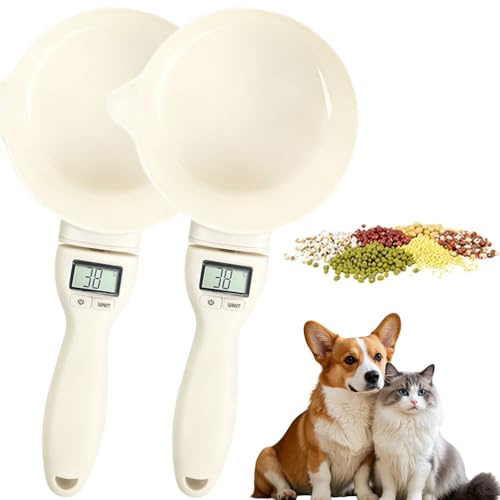 Digitale Löffelwaage, 2026 Neu Löffelwaage Hundefutter, Digitale Küchenwaage mit LCD Display 1g Genauigkeit 3-800g Tierfutter-Messschaufel Abnehmbaren Löffelwaage Küchenhelfer für Gewürze (2)