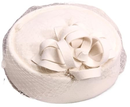 GSCLZ Frauen Fascinator Dame Künstler Fedora Kappe Feminino Hüte Mädchen Pillbox Hut(Ivory)