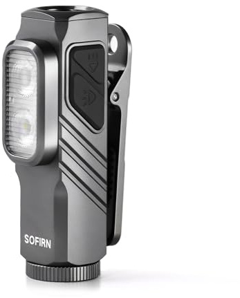 Sofirn ST10 Mini Taschenlampe Led Aufladbar, 1000LM Spot / 500LM Flut / 660NM Rotlicht, Doppelte Maglite, Type-C, Clip, IPX6 Wasserdicht, Taschenlampen Klein für Zuhause, Gassigehen, Angeln, Notfälle