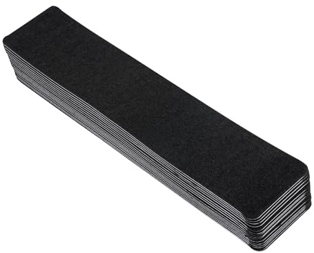Lumivew Lot de 15 tapis d'escalier en feutre, 60 x 12 cm, autocollants, noirs, antidérapants, amortissant le bruit, pour l'intérieur, sécurité pour enfants et animaux domestiques, tapis d'escaliers