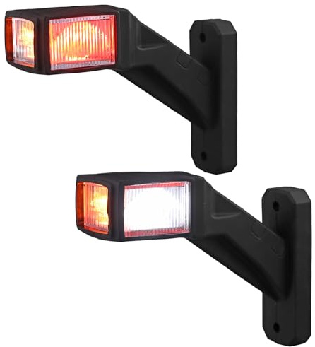 AUTOUTLET LED Begrenzungsleuchten Anhänger, Reflektionsbecher-Design - Heller, 2PCS Positionsleuchten 10-30V Wasserdicht, Seitenmarkierungsleuchten mit Dual E9-Mark & Silikon-Basis für LKW PKW (140mm)