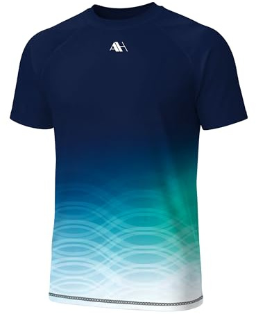 Arankhiger Herren Schwimmshirt Kurzarm UV Schutz T-Shirt Schnelltrocknend Rashguard Sport Shirt
