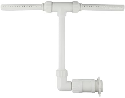 Vilgftyiet Fontana per piscina, regolabile, a doppio spruzzo, per piscine interrate e fuori terra, spruzzatore a cascata in PVC bianco con facile installazione, 40,5 x 39,5 x 18,5 cm