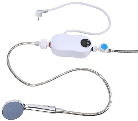 Hyuduo Mini Chauffe-eau sans Réservoir, Chauffe-eau électrique instantané 5 500 W avec écran Tactile LED, Contrôle de la Température 30-55 °C IPX4 étanche, pour une Installation