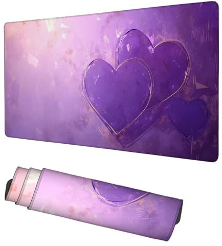 Alfombrilla Ratón Amor Mouse Pad 1200x600x3mm Alfombrilla Gaming Violeta Desk Mat, Protector Escritorio, Accesorios Gaming, Mejora Precisión y Velocidad, para PC Gamer, Portátil, Oficina, f-3