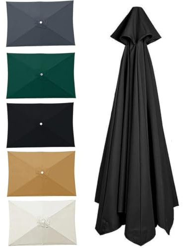 Rectangulaire Auvent Housse De Rechange，Noir：3.0x3.0m