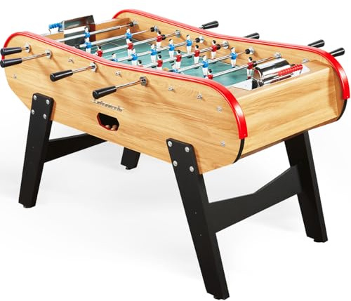 CATENACCIO Babyfoot Adulte Sportivo Bois Clair 161x110x95cm – Baby-Foot Café avec 4 Balles – Table de Jeux Hêtre, Robuste, Idéal Famille, Amis, Usage Intensif