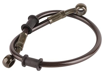 Keenso Motorrad Kupplung Bremsleitung, Motorrad 500mm / 600mm / 900mm /1200mm Stahlflex Bremsleitung Bremskupplung Ölschlauch für Fahrrad Enduros Motocross(500mm-Schwarz)