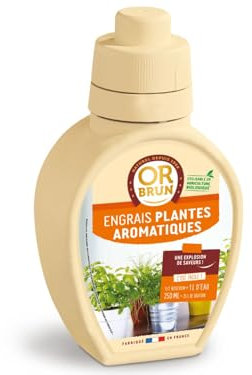 OR BRUN Engrais Plantes Aromatiques - 250ml - Fortifie Les Pousses & Améliore La Nutrition En Profondeur - Fabriqué En France - Utilisable En Agriculture Biologique OBRECLAROM250