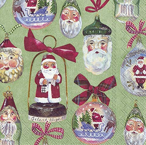 IHR Papierservietten, Weihnachtsdekoration, 3-lagig, Weihnachtsmotiv, Grün, 20 Stück