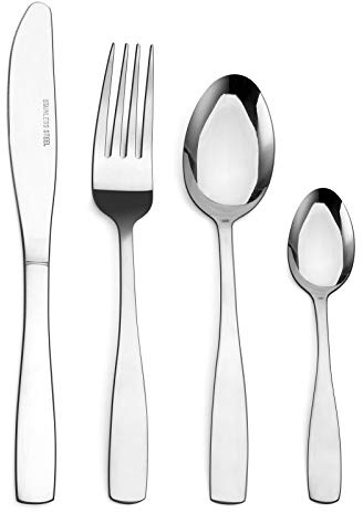 Sharecook Cutlery Set, 32 Piece Stainless Steel Silverware Set with Knife and Fork Set, Mirror Finish Flatware Set Service for 8, Dishwasher Safe