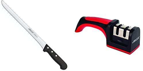 Arcos Universal Cuchillo jamonero flexible, 280 mm (estuche) + 610600 Afilador con mango