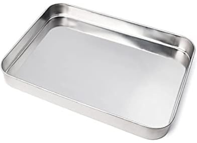 LIQUID Backblech, Rechteckiges Backgeschirr aus Edelstahl Baking Tray, Robust und leicht zu reinigen, für Geschirrspüler geeignet, ohne chemische Beschichtung, 35 * 40 cm