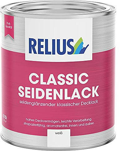 RELIUS Classic Seidenlack Decklack 2,5 Liter Decklack weiß satiniert