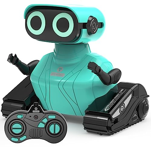 GILOBABY Remote Control Robot Toy for Kids 3-5 Years, Flashing LED Eyes, Dancing and Flexible Moves, Auto Demo Mode, Gift for Boys (Blue)