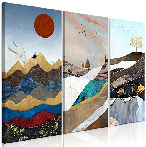 murando cuadro acústico Abstracto 135x90 cm espuma acústica absorbe el sonido aislamiento lienzo de 3 piezas Decoración de Pared Paisaje mármol Piedras Naturaleza c-A-0176-b-e