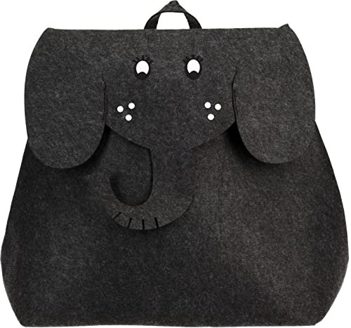 Spielzeugtasche aus Filz zur Aufbewahrung von Spielsachen - Spielzeugkiste Spielzeugtruhe (Dunkelgrau (Elefant))