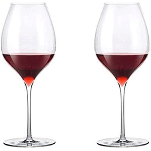 OLOTU Copas de Vino Juego de 2 Copas de Vino Tinto, Copa de Vino de Cristal, Copa Transparente con Borde Cortado con láser para Uso Diario Elegante, cristalería de Fiesta de Aniversario Exquisito