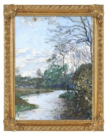 FOLKOR Antiker goldener Rahmen für 20,3 x 25,4 cm Leinwandgemälde, 4,6 cm breiter Barock-kunstvoller Rahmen für Leinwanddrucke, Bilder, Hochformat, ohne Plexiglas und Rückwand